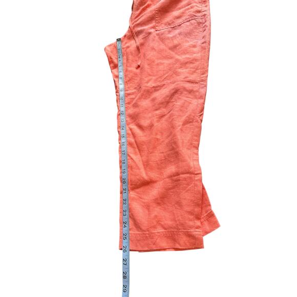 J.Crew New Seaside Pant Pink Pull On Linen Blend Relaxed Straight Leg Large - Picture 11 of 12